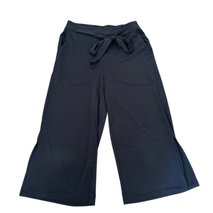 Kaffe Dark Navy Elastic Waist Wide Leg Crop Pants